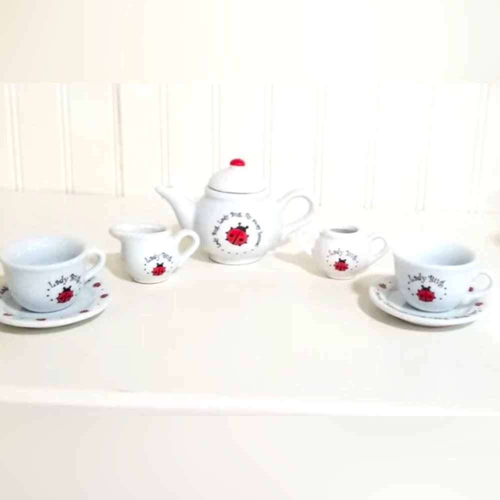 Schylling Doll Size Lady Bug Ladybug Tea Set Party ideal 18" American Girl Doll